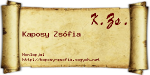 Kaposy Zsófia névjegykártya
