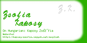 zsofia kaposy business card